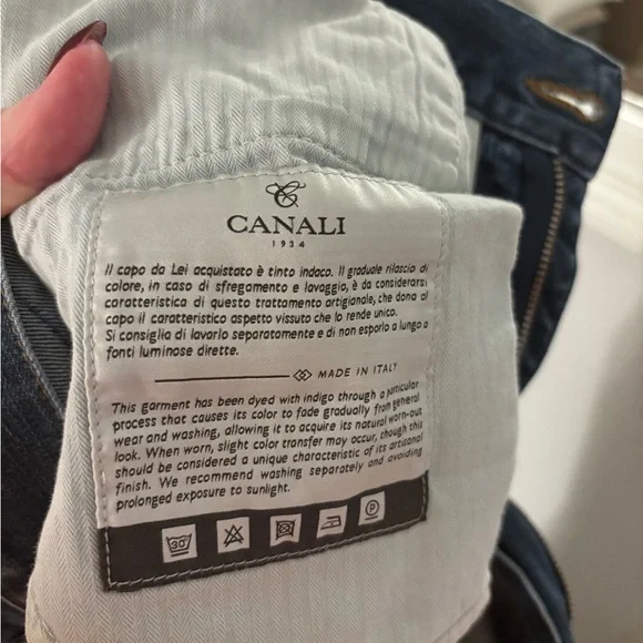Canali Dark Blue Straight Jeans